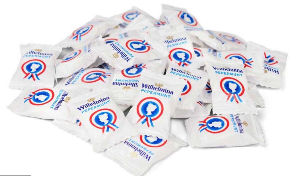 Globaal overzicht van de hoeveelheid Wilhelmina Pepermunt in het zwerfafval in Nederland 1 januari